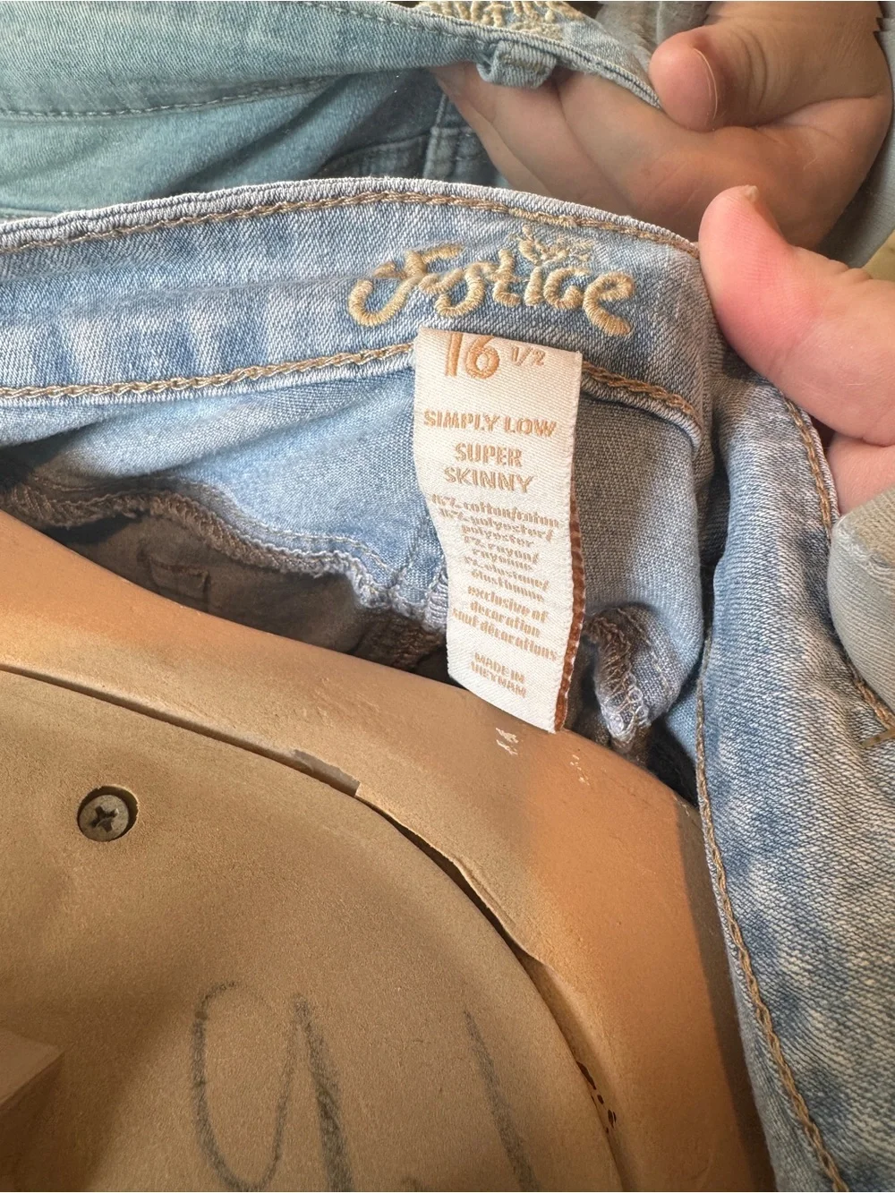 Justice Light Blue Skinny Jeans for Girls